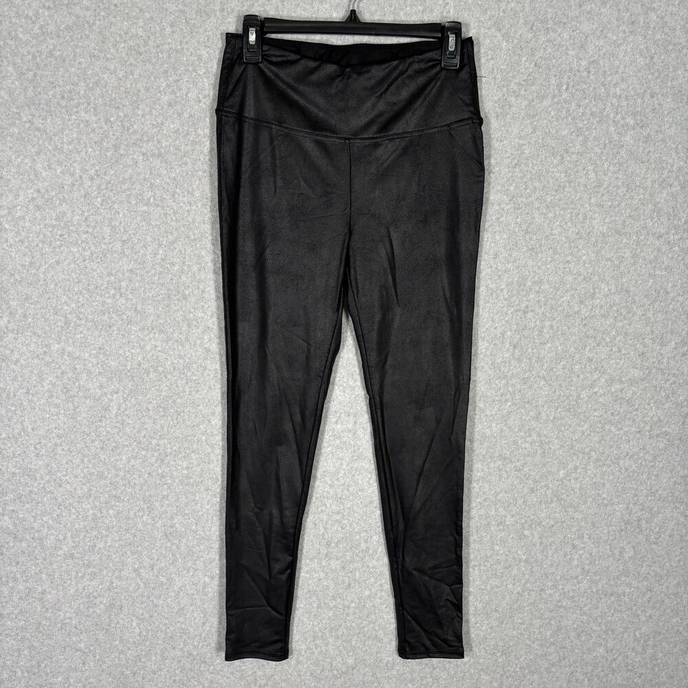 Seven 7 Faux Leather Leggings‎ Women Medium Black Full Length Moto Witchy 26"